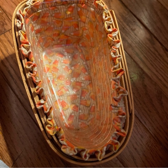 1999 Longaberger Candy Corn Basket w/ Liner & Brochure Halloween & Protector - Picture 3 of 10